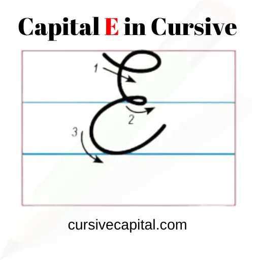 Capital E in Cursive